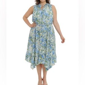 London Times floral fit & flare midi dress -14 / wedding guest / garden party